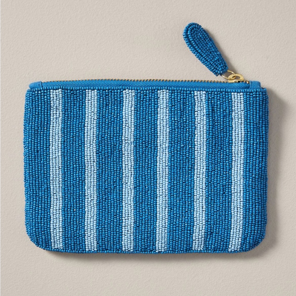 NWT Anthropologie The Fiona Beaded Pouch City Edition in Capri - Picture 2 of 7
